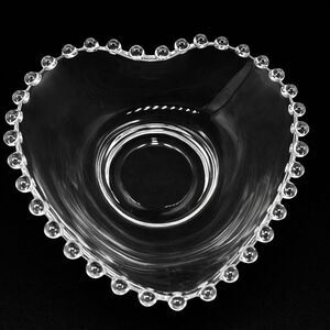 Vintage Imperial Glass Candlewick Heart Shaped Bowl Valentine's Day